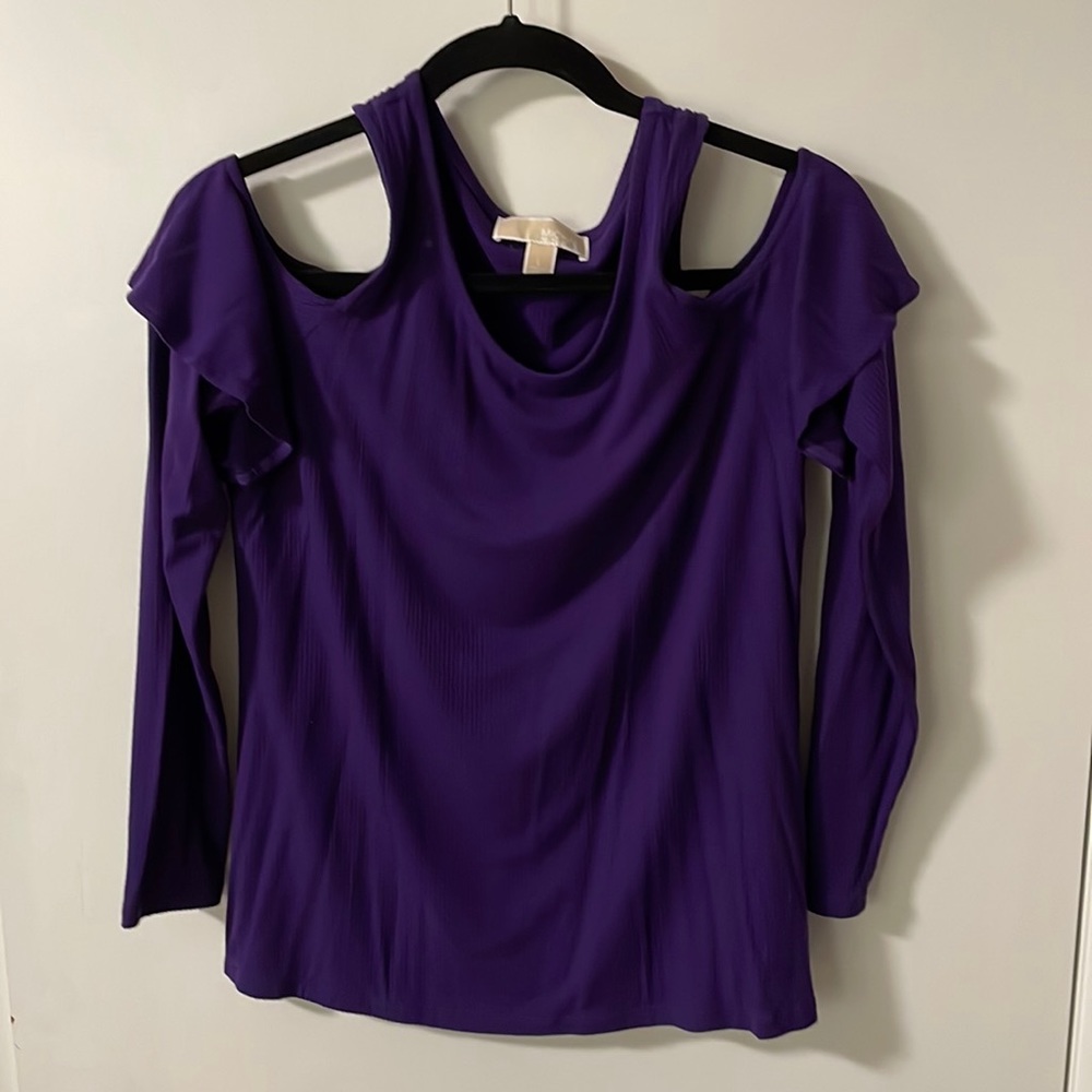 Cold shoulder top with ruffle detail